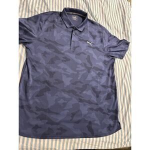 Puma Performance Golf Polo Shirt Men’s Size XL Short Sleeve Navy Blue Camo